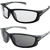 Global Vision Eyewear Hercules 5 Motorcycle Sunglasses Safety Glasses Matte Black Frame 2 Pack with Clear and Smoke Lenses