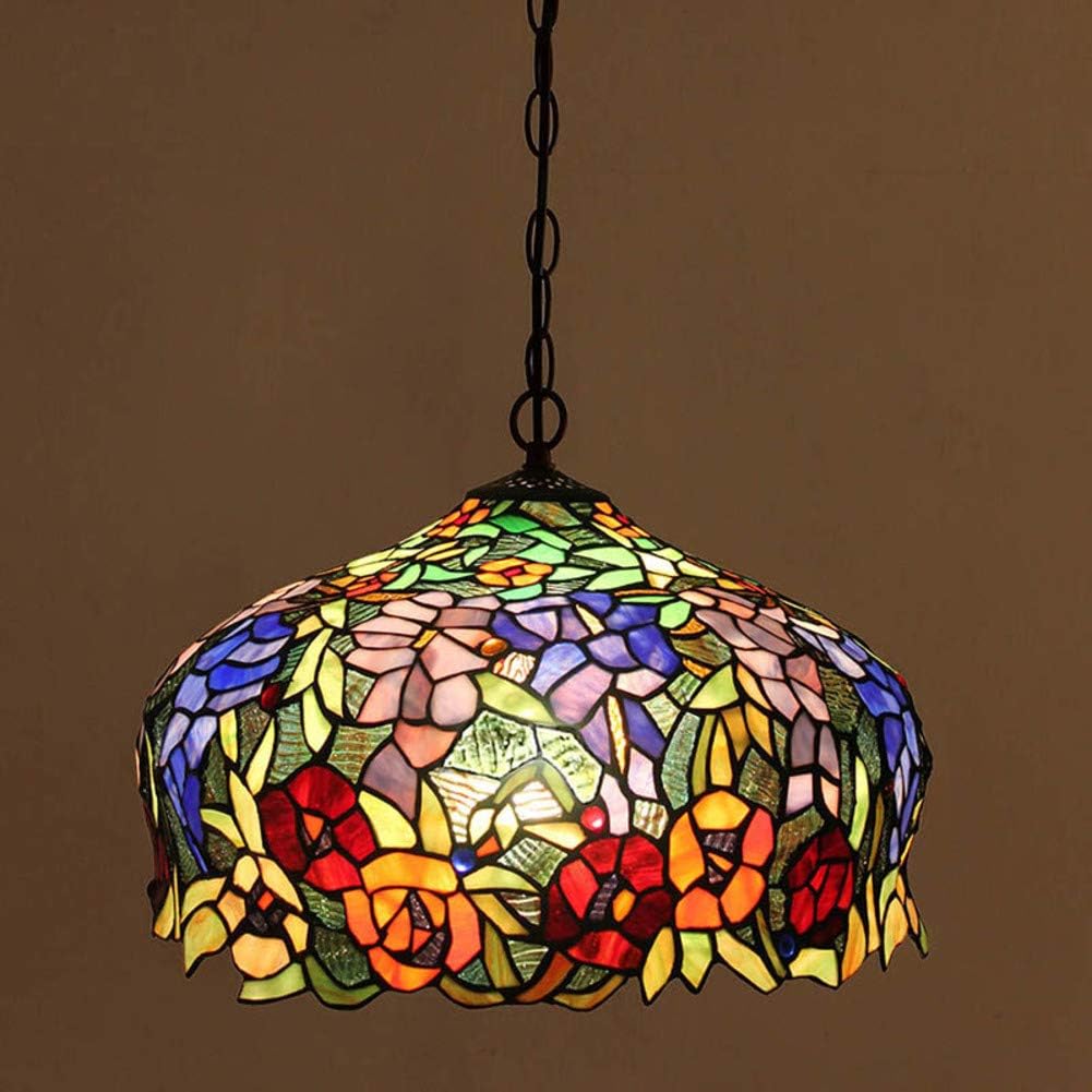 Colored Glass Pendant Lights Tiffany Style European Vintage