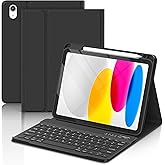 TaIYanG for iPad A16 11th 10th Generation Case with Keyboard- Detachable Bluetooth Keyboard Case with Pencil Holder,Thin & Light- Folio Cover for iPad 11 inch A16 2025 10th Gen 10.9 Inch 2022 (Black)