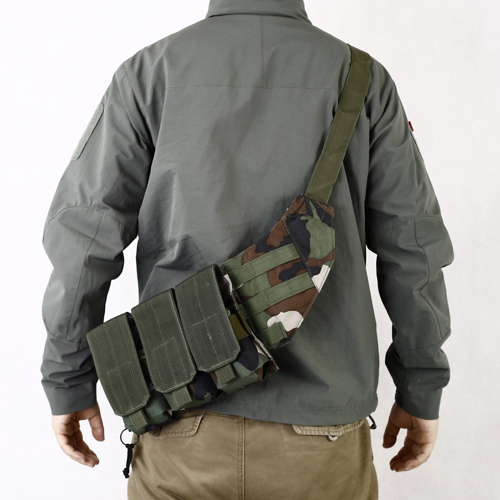 Tactical Molle Shoulder Triple Magazine Pouch Crossbody Sling