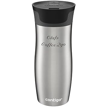 CONTIGO Thermobecher West Loop 2.0 Edelstahl 470 ml mit persönlicher Rund-Gravur gelasert automatischer Autoseal-Verschluss a