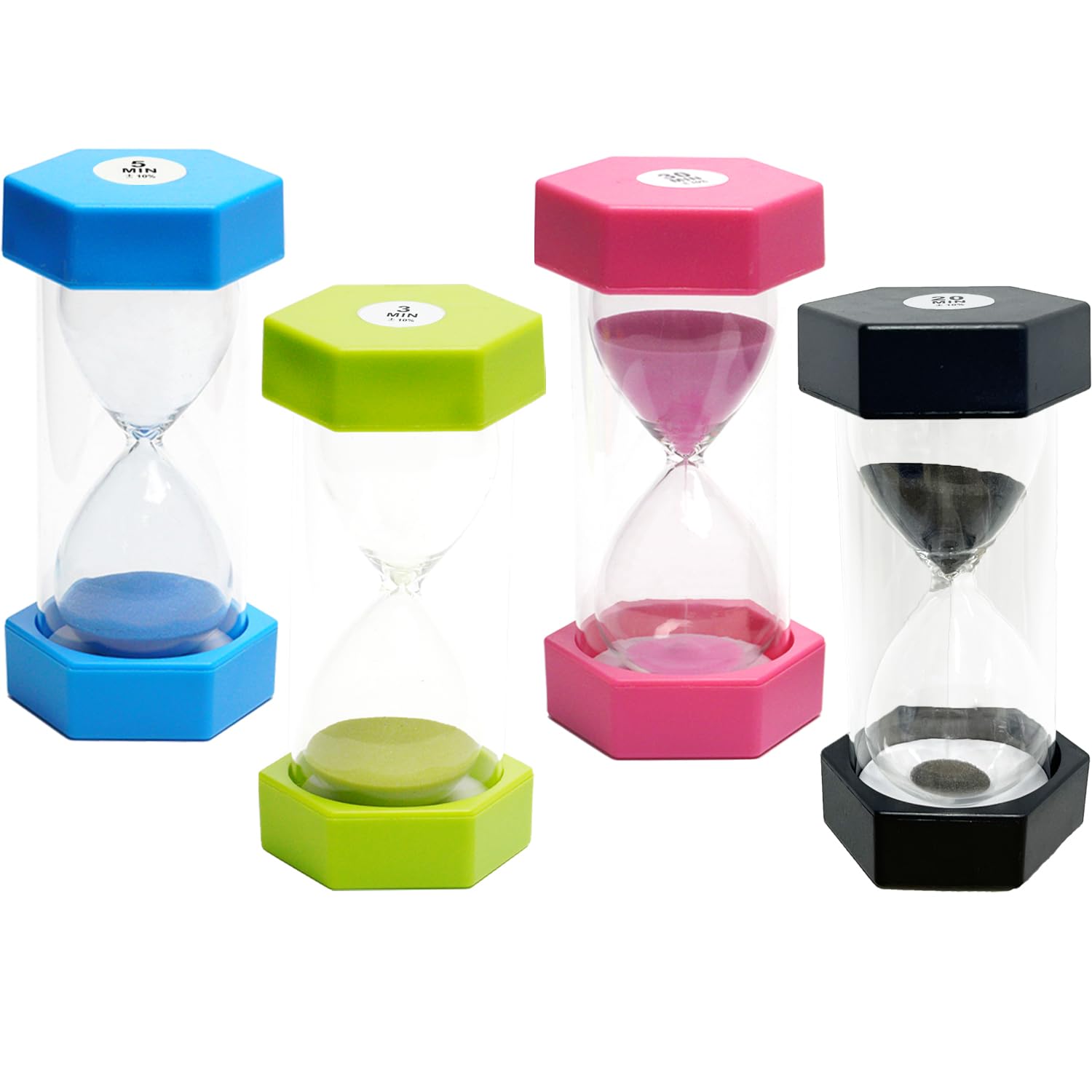 Dream HorseX Sand Timer, Hourglass Timer Set, Color Timers, , Time Management Assistant, 3 Minute, 5, 20, and 30 Minutes, 4 Pcs, (SLTZ-05)