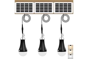 LOTOFIT Solar Light Bulb Outdoor Waterproof IP44, 3CCT(3000K/4000K/6000K), 4 Light Modes, Rechargeable Chicken Coop Light with Timer, Solar Bulb for Indoor, Shed, Chicken Coop, Emergency, Camping