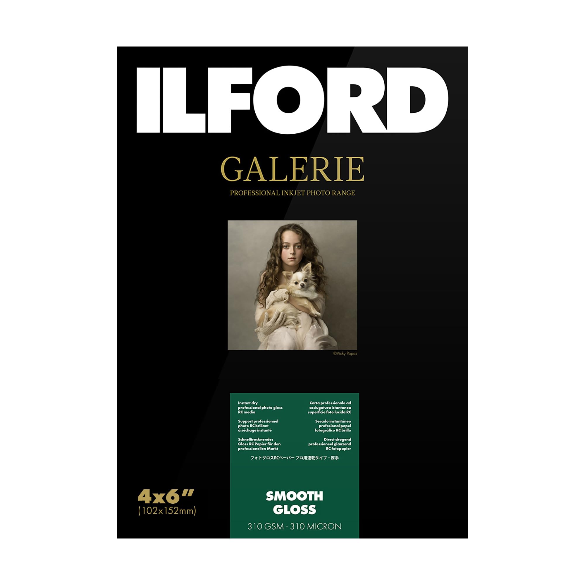 Ilford Galerie Premium Smooth Brillant 2001876 Glossy Photo Paper A6 Resin-Coated 10 x 15 cm 310g 100 Sheets