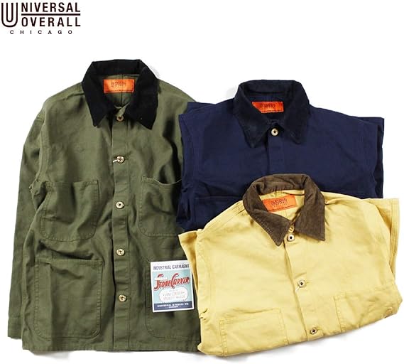 Amazon Co Jp Universal Overall Corduroy Collar Coverall Jacket Men S Women S Khaki X Black Yellow X Mocha Navy X Navy S L Clothing Accessories