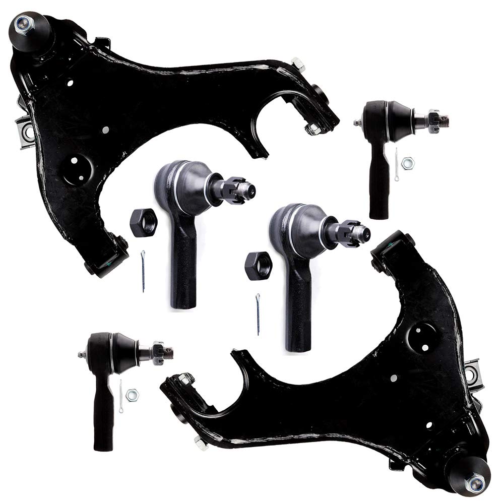 SCITOO6pcs Front Lower Control Arm w/Ball Joints Inner Outer Tie Rod Ends Replacement 1999-2004 For Nissan Frontier 2000-2004 For Nissan Xterra 2WD and 4WD