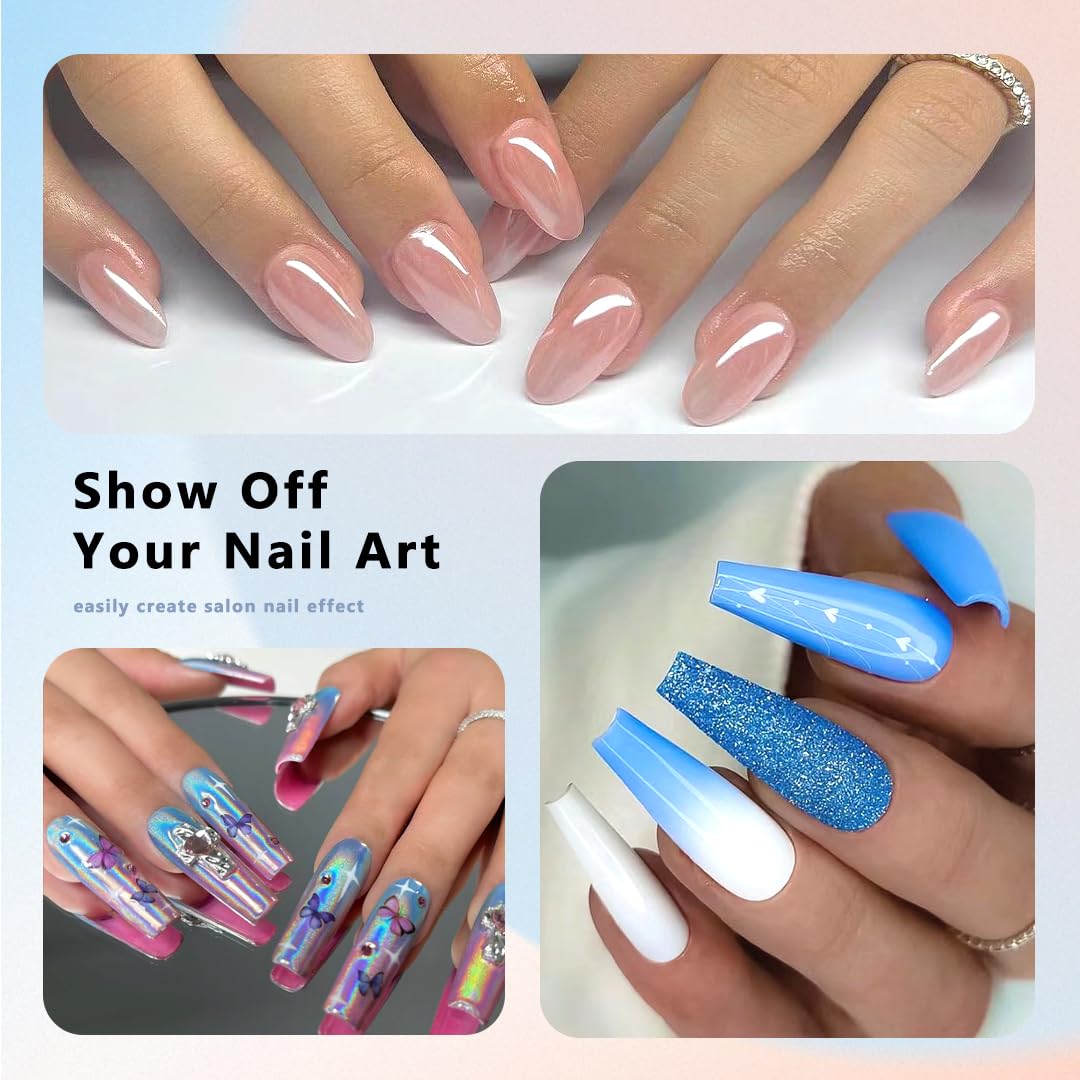 ELLEWIN 1000PCS Nail Tips Clear False Nails Full Cover for Acrylic Nails Kit 10 Sizes 4 Shapes Long Almond Square Coffin Oval Pre-Shape for Salon Home DIY Gifts - Image 4