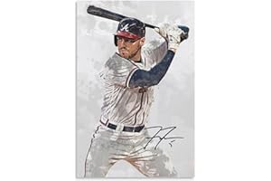 TZUFA Baseball Star Freddie Freeman Signed Poster Watercolor Art Canvas Art Poster For High School Classroom Wall Art Wall Art Picture Print Modern Family Bedroom Decor Office Posters. Unframe-style-5, 12x1
