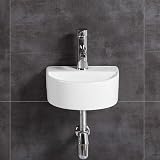 XIFIRY Oval Cloakroom Basin Sink Wall Hung Ceramic Washbasin Small Bathroom view 4