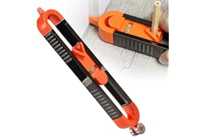 Precise Contour Gauge, Multifunctional Profile Scribing Tool with Pencil Holder, Woodworking Edge Corner Measuring Duplicator