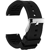 TStrap Silicone Watch Band for Men - Black Quick Release Watch Band for Women Soft - Waterproof Smart Watch Bracelet Clasp - Correa de Silicona para Reloj Replacement - 18mm 19mm 20mm 21mm 22mm 24mm