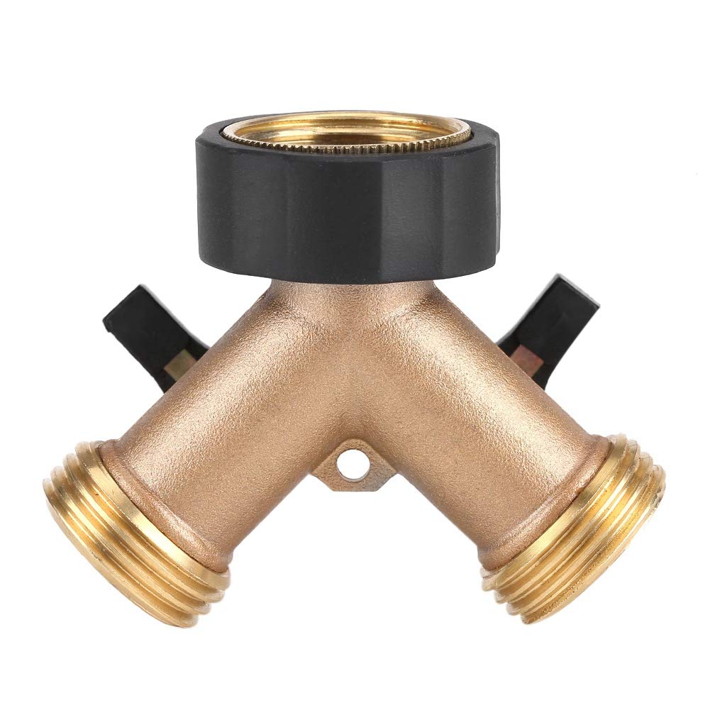 y dule Splitter for wash Machine + Brass Water Tap Adapter 2 Way Y Shape 3/4 Hose Connector for Garden Irrigation(EU)