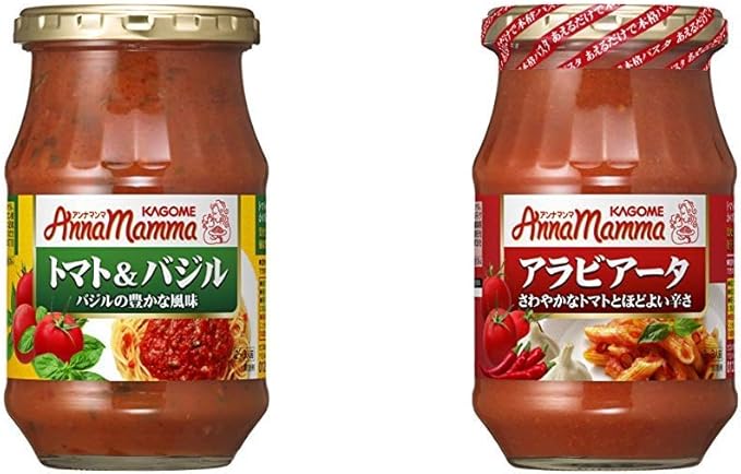 Amazon アンナマンマ食べ比べ トマト バジル 330g 6個 アラビアータ 330g 6個 カゴメ パスタソース 通販