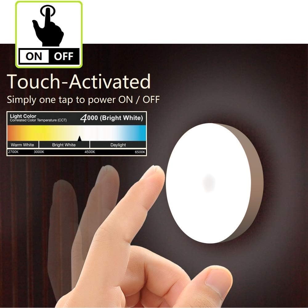 RTSU Mini Touch Light, Rechargeable Battery Operated Closet Lights Wardrobe Lights - Image 3