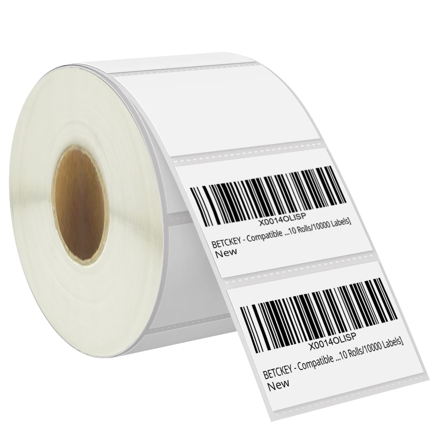 BETCKEY - 57 mm x 32 mm (2.25 in x 1.25 in) Perforated Barcode/Multi-Purpose Thermal Labels Compatible with Zebra and Other Printers [1 Roll / 1000 Labels]