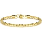 AOZELAN 14K Gold Bracelets for Women Non Tarnish Gold Chain Bracelets Womens Starry Rope Design Gifts for Women 6.5-9 Inches