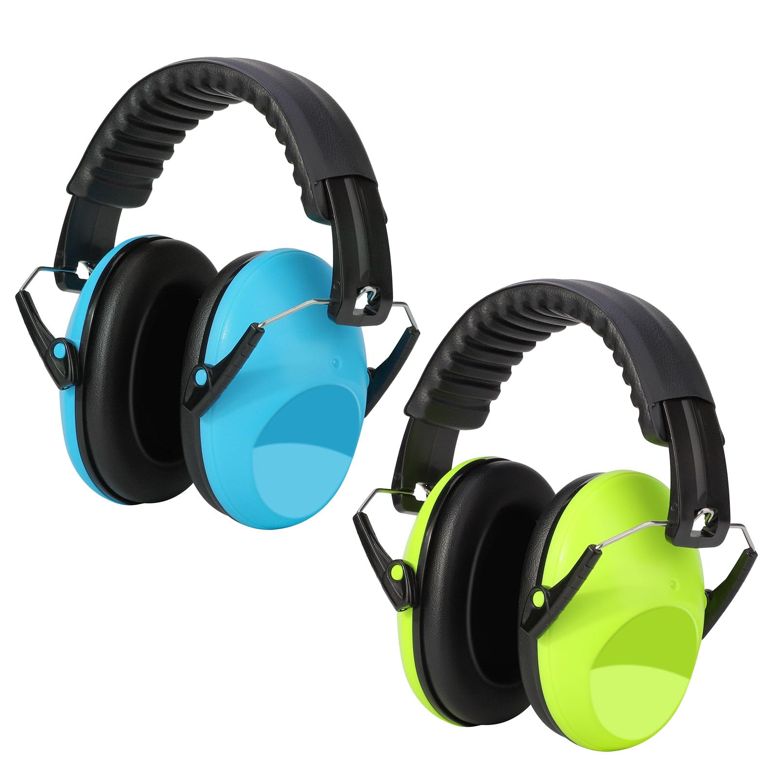 Kriogor Ear Defenders Children 2 Pack, 26dB SNR Soft Kids Ear Defenders, Noise Cancelling Headphones, Hearing Protection Earmuffs Adjustable Ear Protector for Boys Autism Flights Study (Green & Blue) — image 1