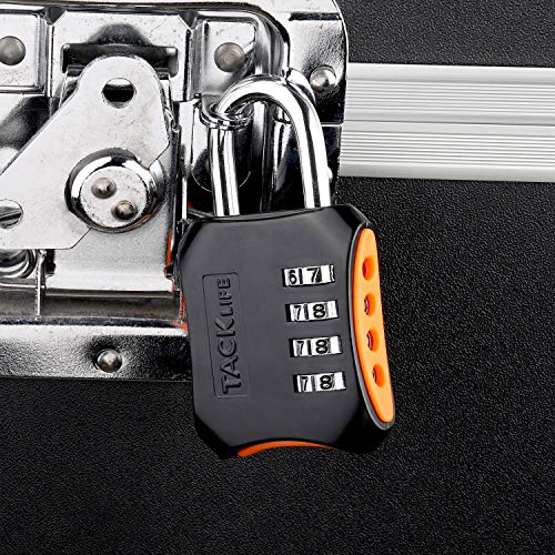 TACKLIFE 2 Pack Combination Lock 4 Digit Padlock for Gym, School, Fence, Case, Toolbox and Hasp Storage-HCL3B