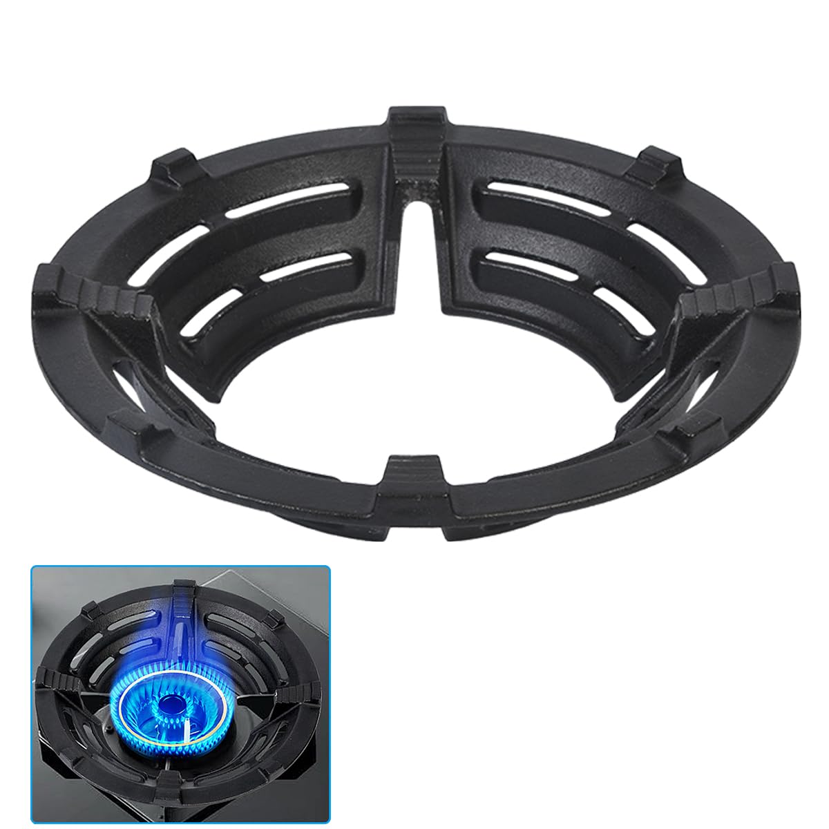 Photo 1 of IEUYO Cast Iron Wok Support Ring Burner Ring for Gas Stove Rack Pot Holder Anti-skid Time-saving and Energy-saving for 4 claws racks or grates