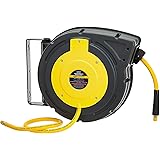 AmazonCommercial Air Tool Hose Reel Water Retractable Polypropylene 3/8" Inch x 50' Feet Premium Commercial Flex Hybrid Polym