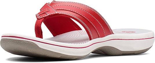 Clarks Women's Breeze Sea Hanging Flip Flop Sandal Red Synthetic