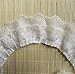 5y 3-Layer Pleated Organza Lace Edge Ribbon Gathered Mesh Chiffon Ruffle Trim 65mm Width (White)