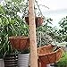 Metal Hanging Planter Basket Coco Coir Liner with Black Chain Garden Decoration Indoor Outdoor Flower Pots Set of 2-12 inch