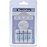 Beadalon Crimp Bead Assorted Sizes Variety Pack Silver Plated - 600 pcs, Sizes 0, 1, 2, 3, for Jewelry Making & Beading