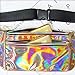 Dolores Holographic Flat Fanny Pack Waist Bags for Women Men Stylish Shiny Rave Festival Hip Fanny Pack Sport Bag Travel Wallet Gold