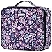 Joligrace Makeup Travel Bag Organizer for Women Cute Cosmetic Storage Train Case Portable Big Large Capacity with Adjustable Dividers for Make-Up Brush Toiletry Jewelry Purple Floral Print