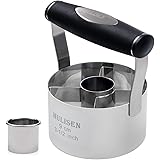 HULISEN Donut Cutter, 3.5 inch Stainless Steel Doughnut Cutter with Soft Grip Handle, and Small Biscuit Cutter, Professional 
