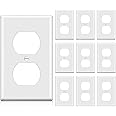 BESTTEN 10 Pack 1-Gang Duplex Wall Plate, Unbreakable Polycarbonate Outlet and Switch Cover, cUL Listed Single Faceplate, Sta
