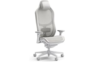 Fractal Design Refine Mesh Light Gaming Chair - Ergonomic Office Desk Chair Functionality with 4D Adjustable Armrests, High-Back Support, Lumbar Cushion, and Breathable Mesh