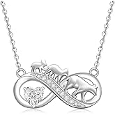 Fenthring Mother Bear Necklace for Women with 2 Cubs Bear Necklaces for Mom Mothers Day Sterling Silver Infinity Pendant Gifts Christmas Jewelry