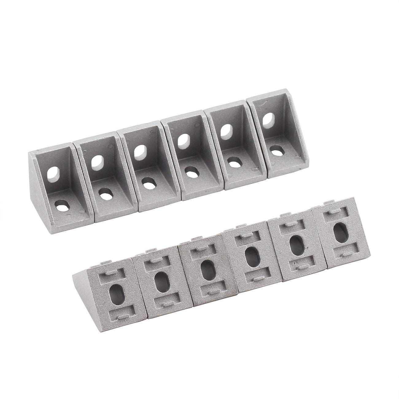 PZRT 12-Pack Aluminum Profile Corner Bracket,15mm x 20mm L Shape Right Angle Joint Bracket Fastener,for 1515 Series Standard 6mm Slot Aluminum Extrusion Profile