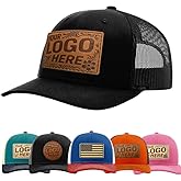 Richardson 112 Full Grain Leather Patch Hat Personalized Hats for Men & Women-Laser Engraved Machine-Stitched