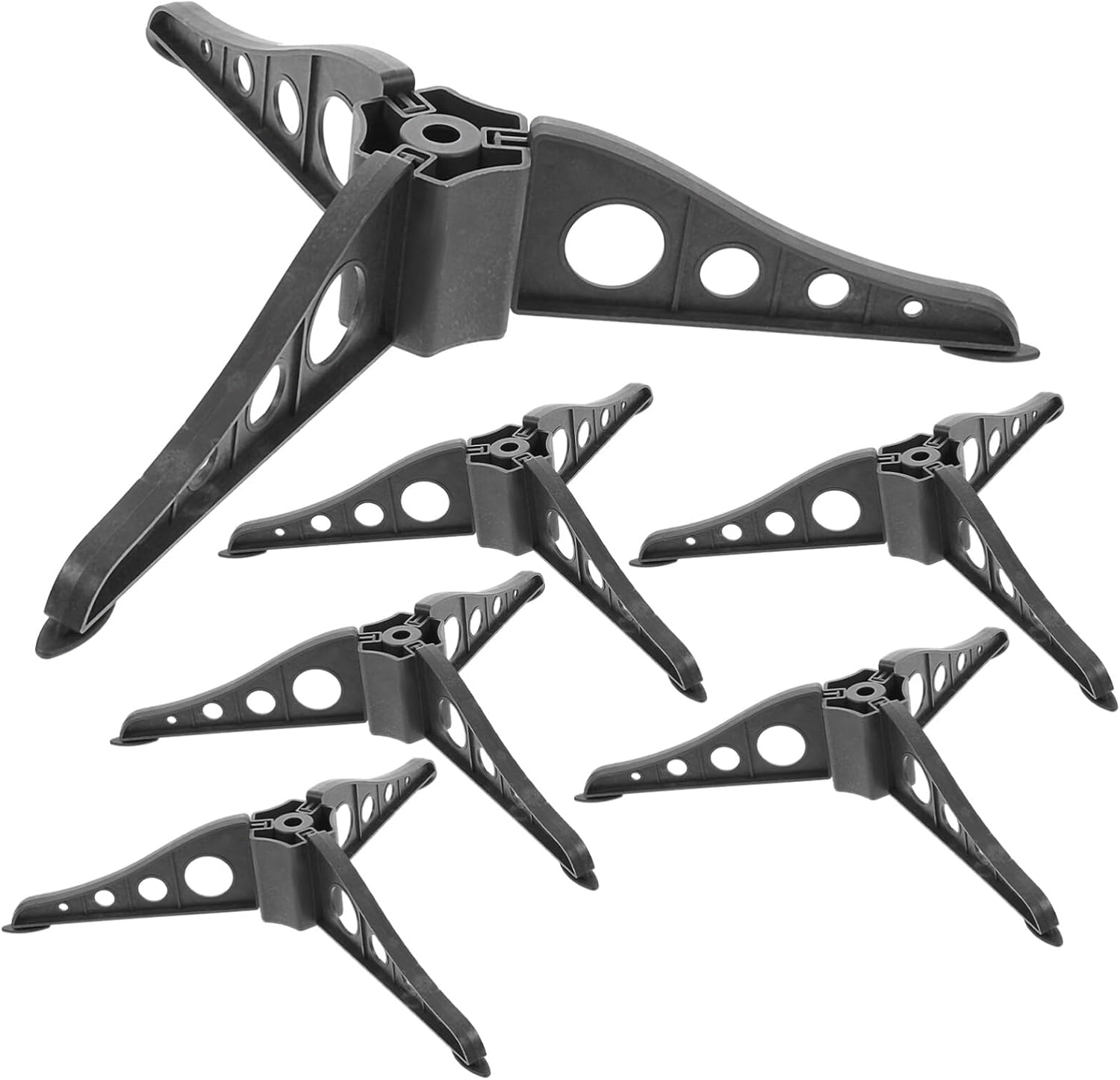 Tree Stands - CLISPEED 6Pcs Christmas Tree Stand Plastic Xmas Tree Bases Practical Xmas Tree Holders Artificial Tree Fixators for Christmas Tree Black