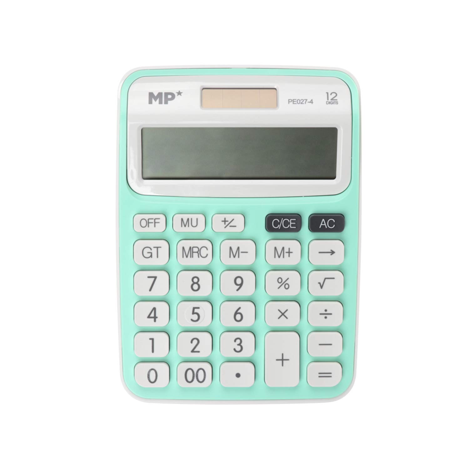 MP - Calculator with 12-digit display and LCD display - Green - 12 x 16.7 cm