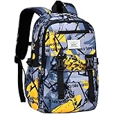 MATMO Kids Camo Backpack Boys Girls Student School Backpacks Mens Camouflage Backpack (Yellow, Large)