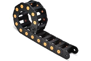 Fielect Drag Chain Cable Carrier Open Type with End Connectors R100 40X100mm 1 Meter Plastic for Electrical CNC Router Machines Black 1Pcs