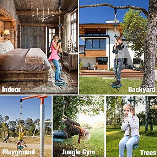 Newtion Kids Tree Swing Climbing Rope with Foot Hold Platforms,Outdoor