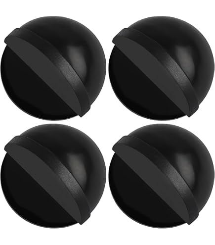 Drill-Free Floor Mounted Door Stoppers – 2-Pack Half-Moon Design, Stainless Steel With Rubber Bumper, Self-Adhesive 3M Tape