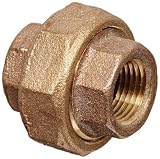 Anderson Metals 38104 Red Brass Pipe Fitting, Union, 1/2" Female Pipe