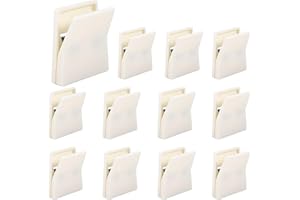 12pcs Large Self Adhesive Clips, Plastic Stick On Wall Hooks Clips for Hanging Tapestry Hangers Hangers No Drill Towel Holder