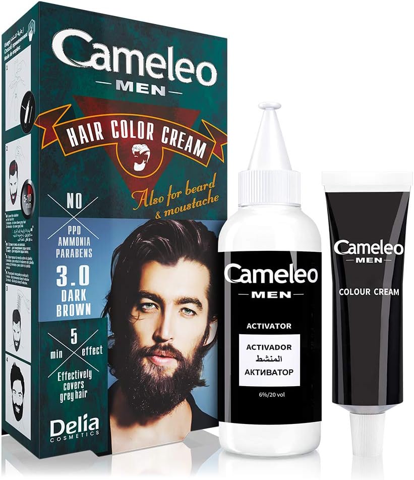 Cameleo Men - Permanent Hair Dye, Dark Brown, 30 ml (Pack of 1)