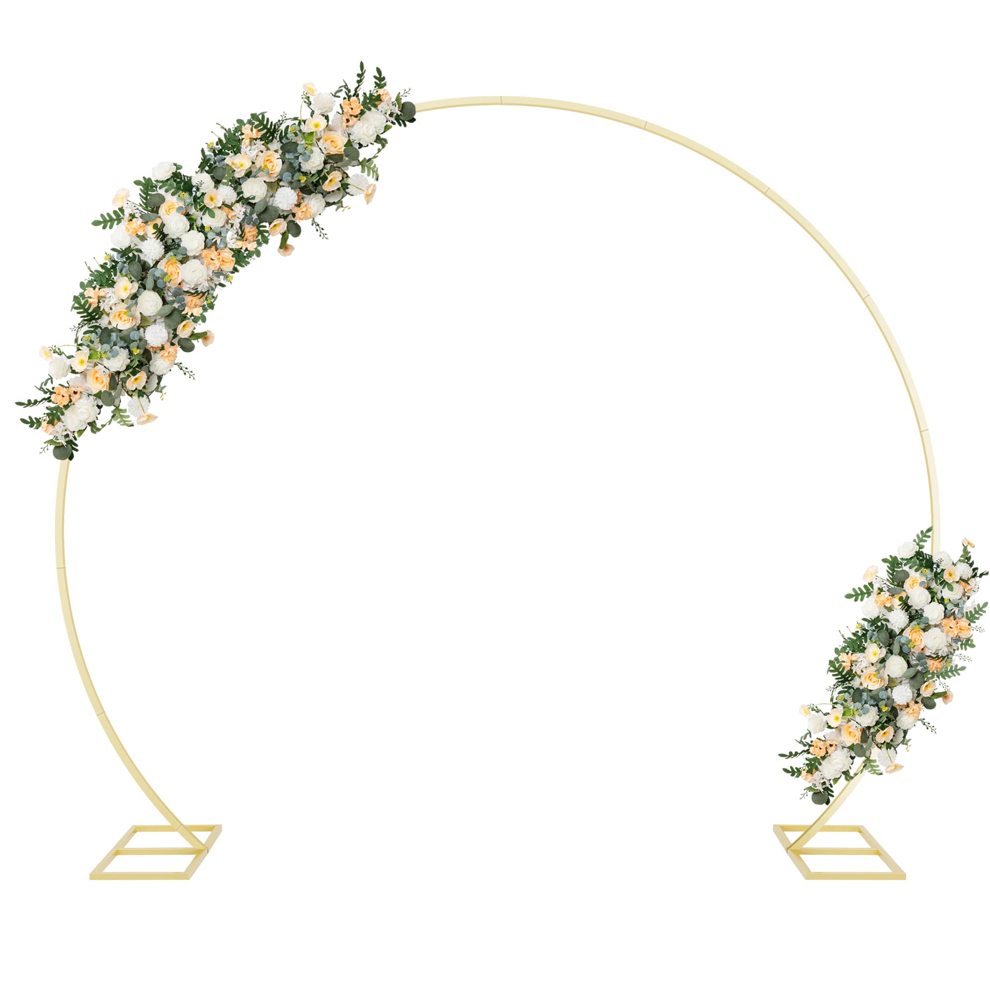 Photo 1 of **PARTS ONLY** Gawicpy 8.7FT Round Backdrop Stand Metal Circle Balloon Arch Frame, Backdrop Stand Arch, Wedding Arches for Ceremony Birthday Party Bridal Graduation Decoration Baby Shower (Gold)