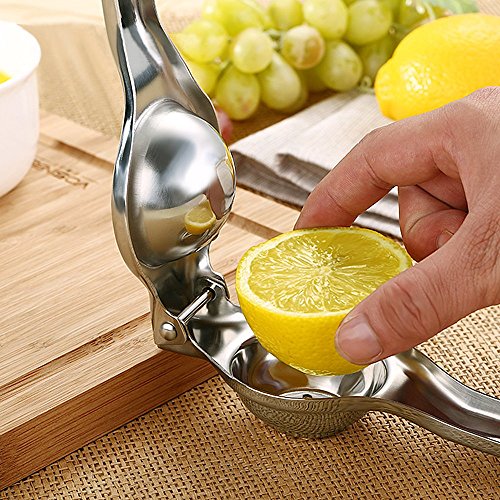 Lemon Lime Squeezer, Manual Juicer Stainless Steel with Silicone Handles, Manual Citrus Hand Orange Lemon Juicer, Press Lemon Press (Small)