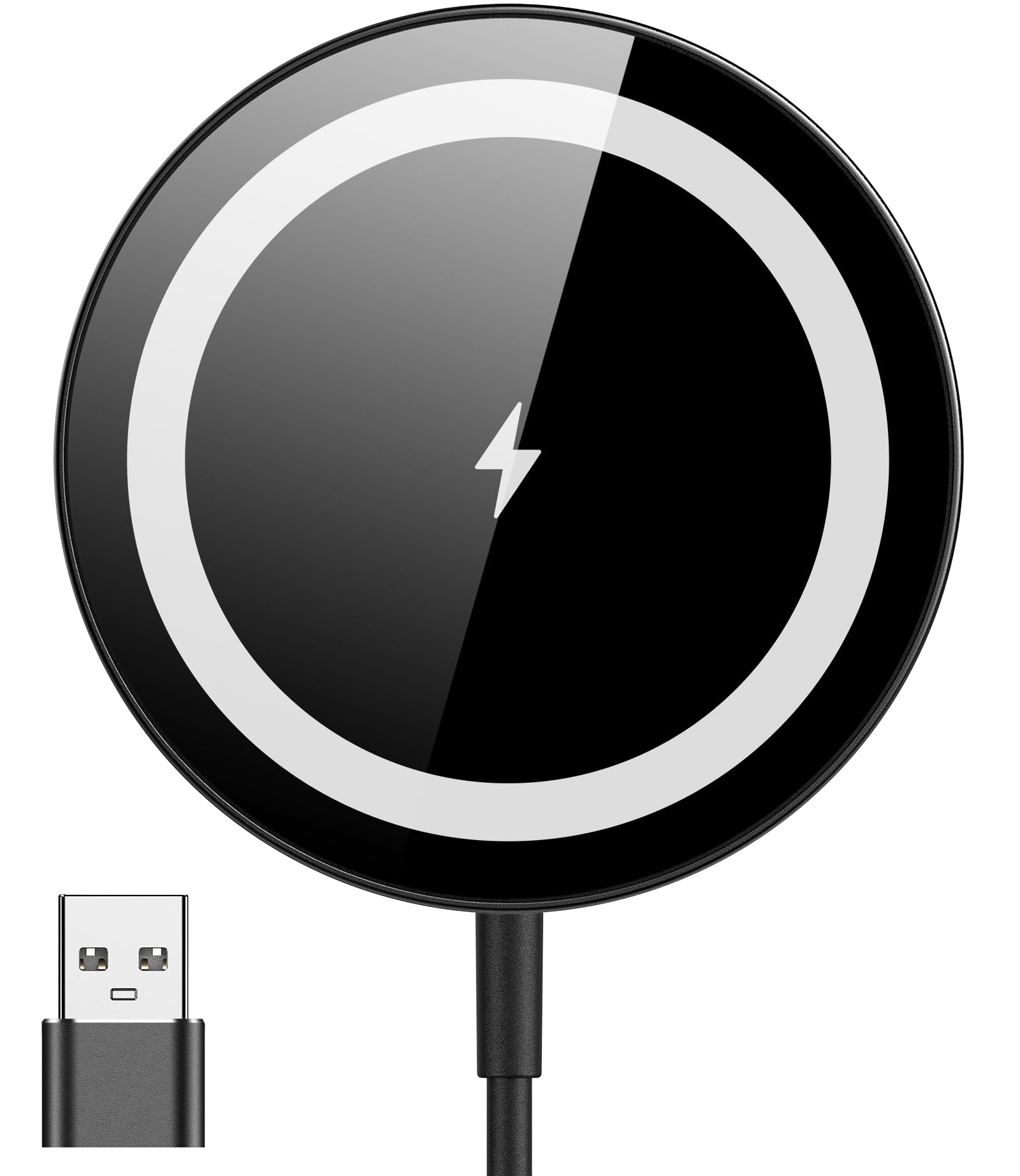 for Mag-Safe Charger, Magnetic Wireless Charger Made for iPhone 17/17 Pro/17 Pro Max/Air/16/15/14/13/12 Series, 15W Max Fast Mag Safe Charging Pad for AirPods Pro 3 2 (Black)