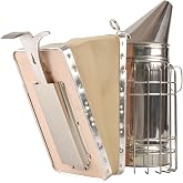 Benefitbee Beehive Smoker Kit with Hive Scraper - Heavy Duty Stainless Steel with Heat Shield Upgraded Leather Bellow | Suitable for All Beekeepers