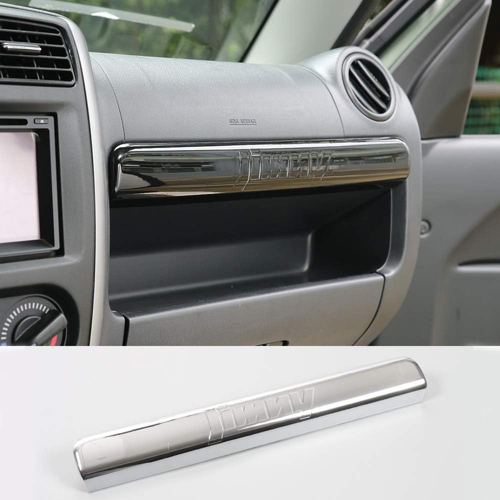Nkcar Chrome ABS Co-Pilot Storage Box Decoration Strip for Suzuki Jimny 2007-2017